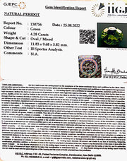 4.28/CT Natural Peridot With Govt.Lab Certificate-(5661)